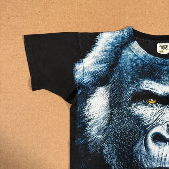 Vintage Silverback Gorilla Ape All Over Print Wildlife Animal 90s Graphic Shirt - Picture 3 of 6